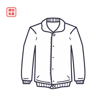 矢量插圖服裝簡約線條羊毛衫