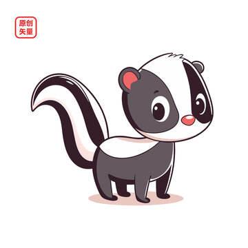 矢量插圖動物卡通北美臭鼬