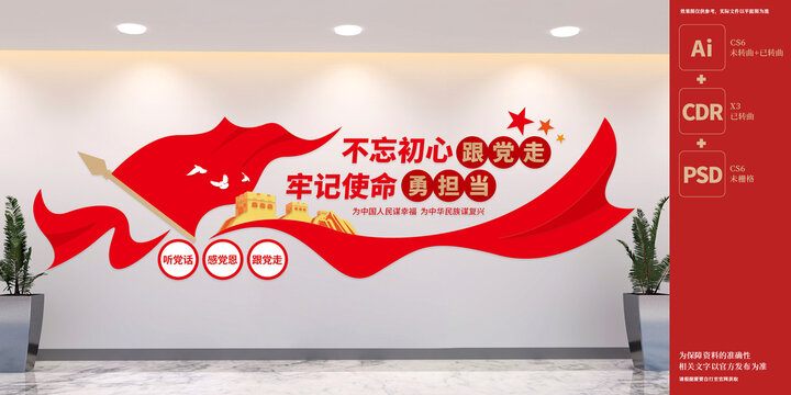 不忘初心跟黨走黨建標(biāo)語