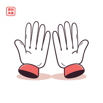 矢量插圖簡(jiǎn)約線條手套