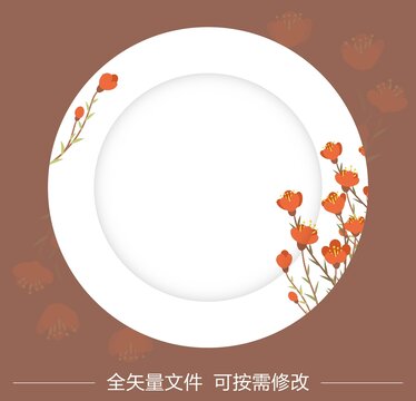 可愛花朵餐盤花面