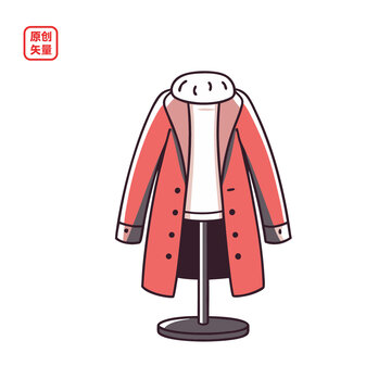 矢量插圖衣服大衣