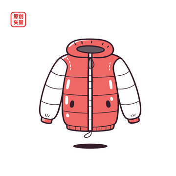 矢量插圖衣服簡約羽絨服