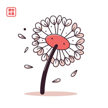 矢量插圖植物蒲公英