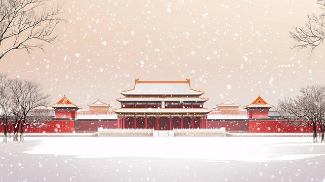 古建筑冬天