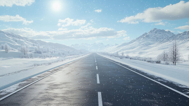 冰天雪地道路