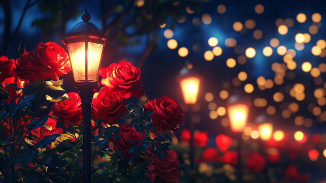 夜色中的薔薇
