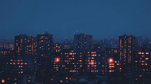夜晚住宅樓