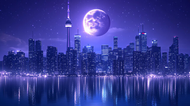 月光城市美景