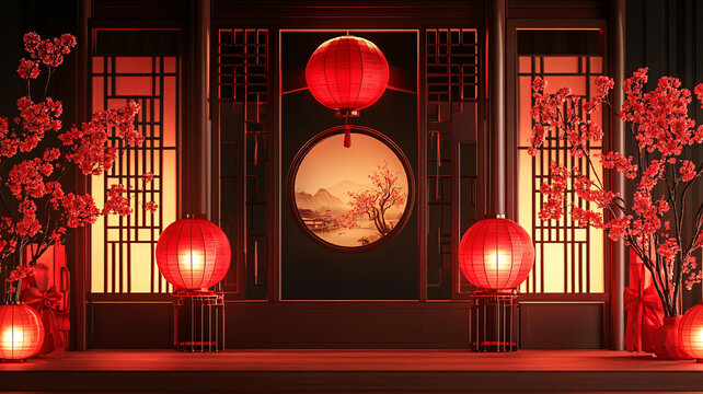 中式燈場(chǎng)景