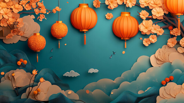 剪紙風(fēng)背景