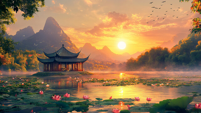 荷花大場景