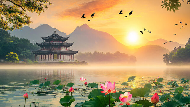 山水畫(huà)合成圖