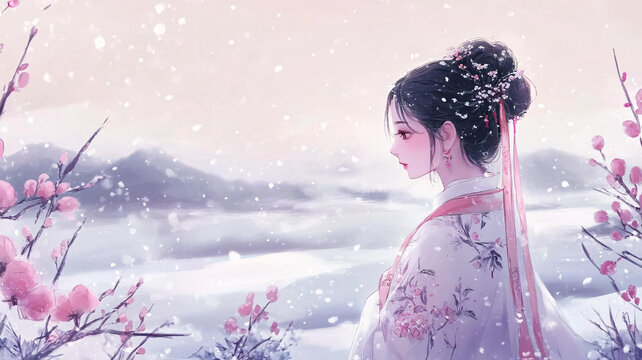 小說封面寒梅傲雪