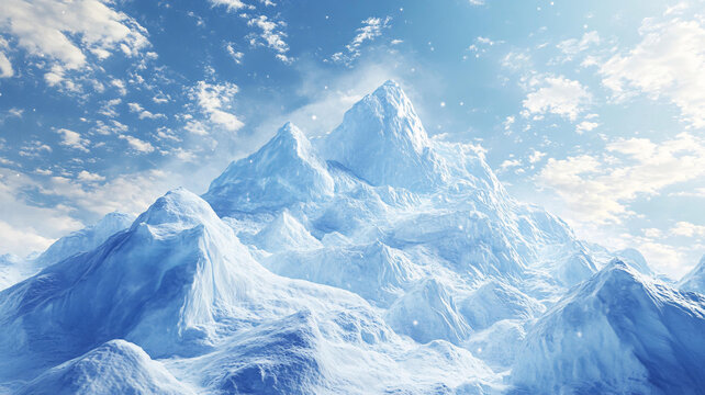 電腦繪畫雪山