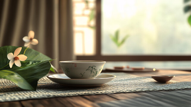陽光下的茶具