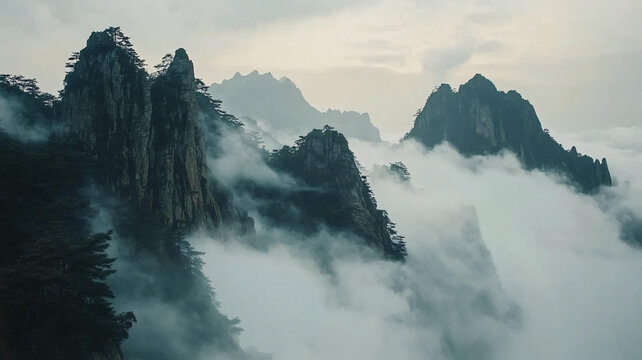 云海風(fēng)光奇松怪石