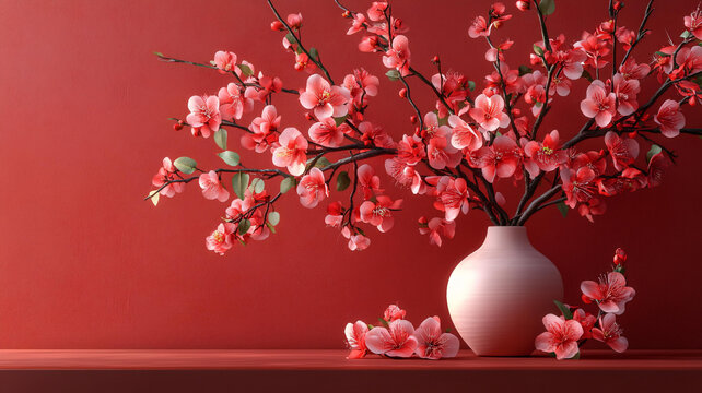 紅色新中式花藝