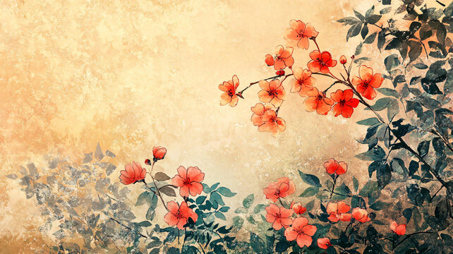 石榴花壁畫(huà)