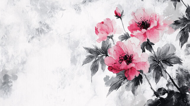 唯美風(fēng)水墨牡丹
