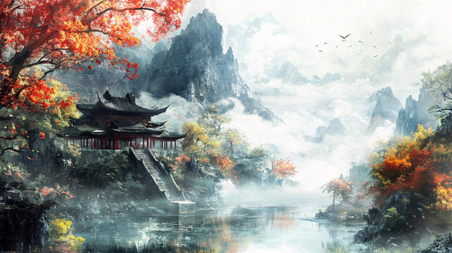 高清古風(fēng)山水