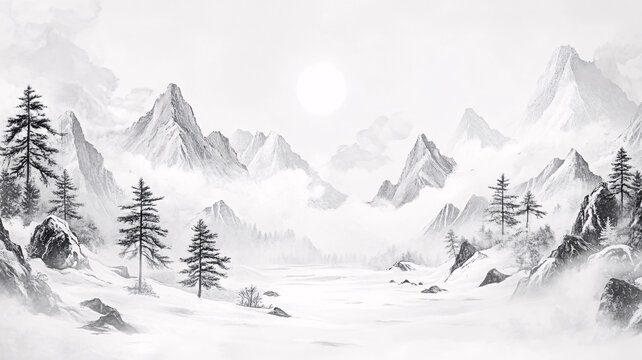 新中式雪山