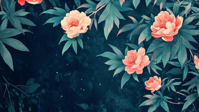 春天古風(fēng)花卉背景
