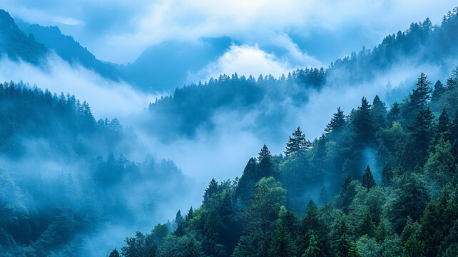 森林云霧山嵐