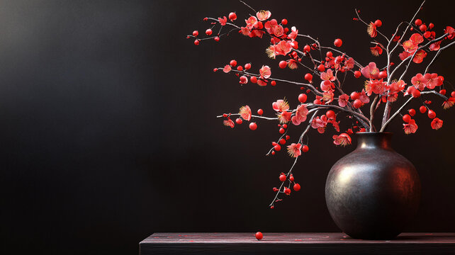 紅色新中式花藝