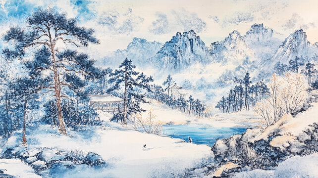 山水畫雪景