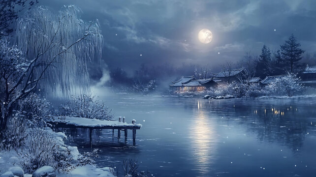 唯美雪夜
