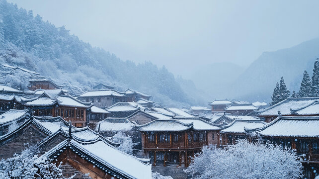 古城映雪