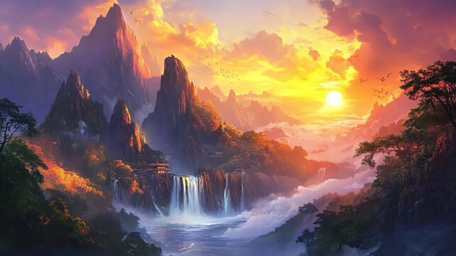 古風(fēng)山水場景