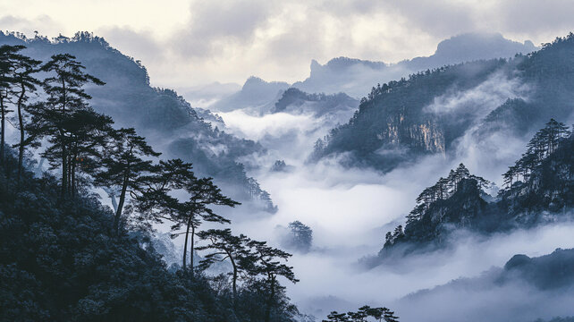 霧鎖蒼松