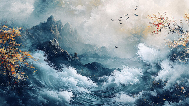 古風(fēng)海浪浪花