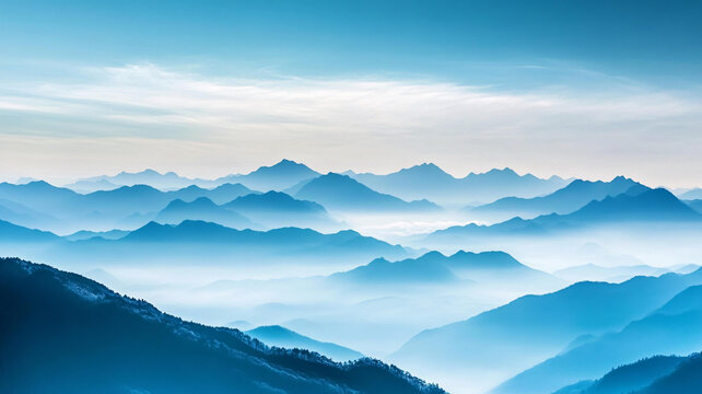 藍(lán)調(diào)遠(yuǎn)山背景