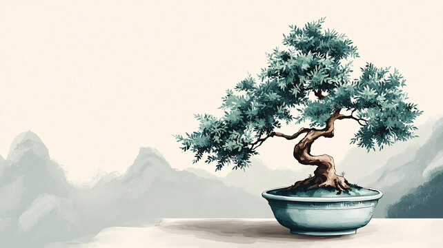 古典古風(fēng)復(fù)古迎客松