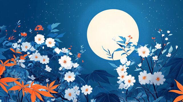 唯美月夜花
