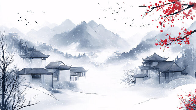 雪景古風(fēng)