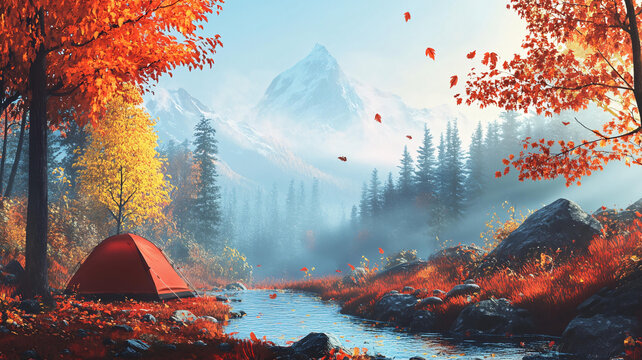 唯美秋天場景
