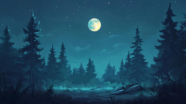 夜色森林景