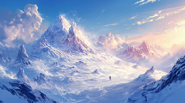 雪山原畫