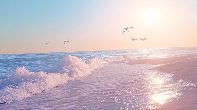 唯美韻律自然海邊背景