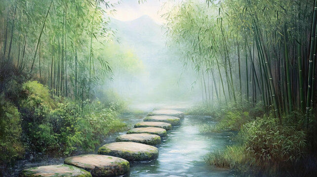 竹林小路裝飾畫
