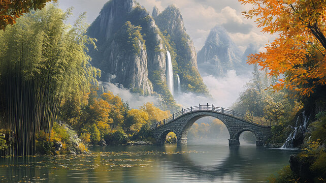 山水畫合成圖