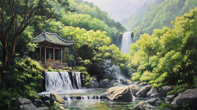 醉翁亭油畫