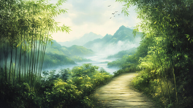 唯美竹林小路
