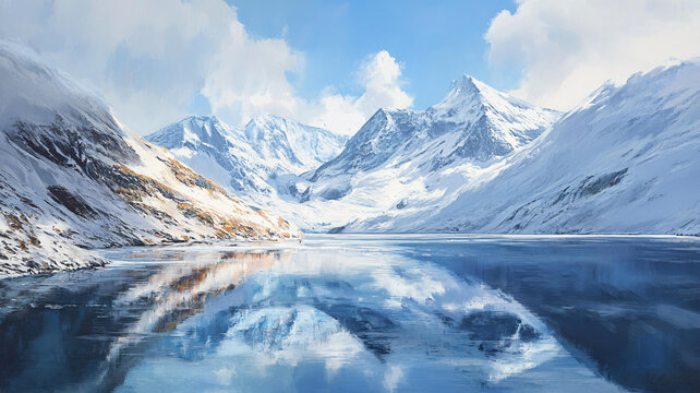 雪山湖泊美景