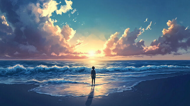 海邊落日