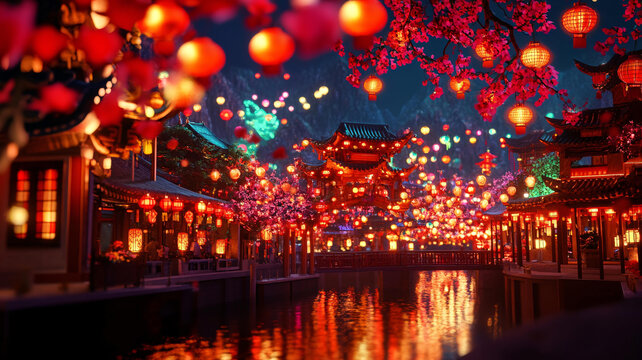 元宵賞燈場景
